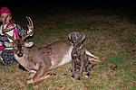 Kaylie and my proud Blue lacy (Remington). This was his first track and he did great. Good thing the deer only ran 50 yards and stayed in the food...