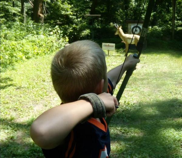 hunt95.  My next G-son at his 1st 3-D with GrandPa.  He now owns a compound.