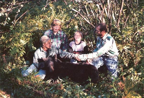 My very 1st bear. Weighed 175lbs dressed, I was 15 years old In 1989. The rest of the people In the picture Is my family.