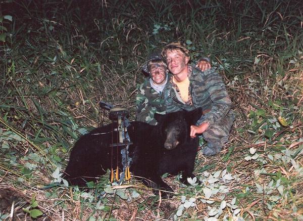 My 2nd bear, weighed 130lbs dressed. Shot in 1990 at 16 years old. One of my favorite all time pics. My brother Is In the picture with me.